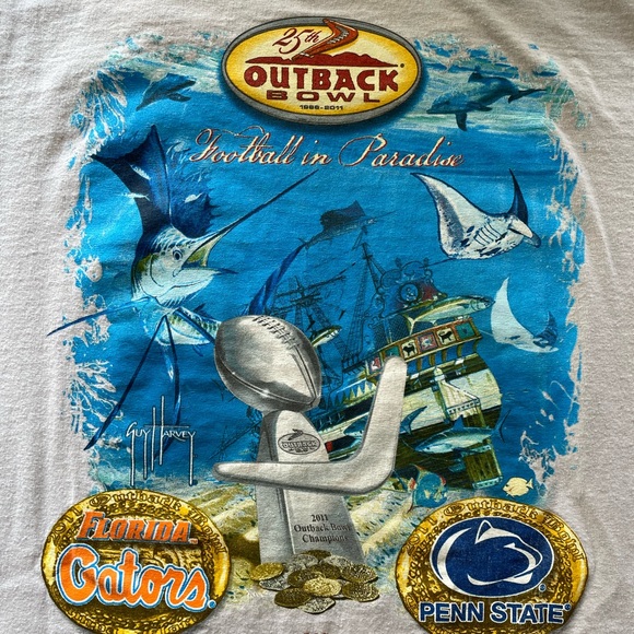 2011 Outback Bowl Shirt Florida vs Penn State with Guy Harvey Back Graphic - Picture 4 of 5
